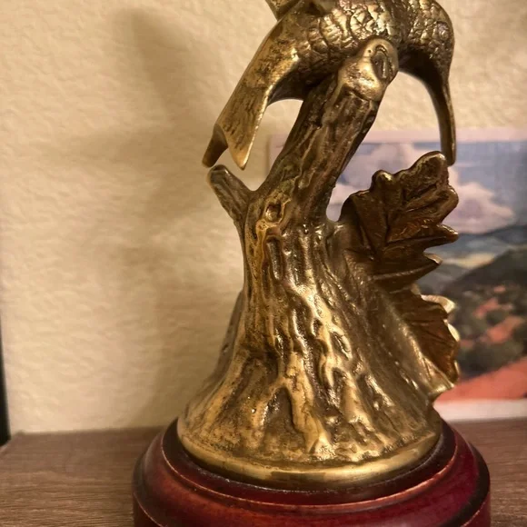 Vintage Solid Brass Hummingbird Figurine - Picture 5 of 9